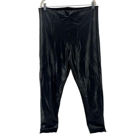 Joie Faux Leather Leggings High‎ Waist Stretch Pull On Pants Punk Goth XXL - Picture 1 of 11